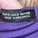 ZARA  Ruffled Ruffle‎ Metallic Thread Mini Cocktail Dress in Purple Size Small Photo 14