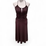 BCBGMAXAZRIA  Y2K Brown Halter Dress Size Small Open Back Fitted Photo 5