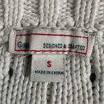 Gap Women's White Cotton Eyelet Knit Pullover Sweater Size S Casual Fall Photo 3