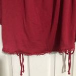 Linda Leal new‎ 3/4 sleeve detail fringe faux tie side’s women’s medium NWT boho Pink Photo 5