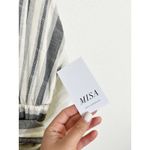 MISA Los Angeles NWT  Domenika V Neck Striped Maxi Dress Gray White Medium Photo 7