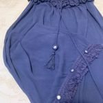 Ocean Drive  Beach Pants Ladies Sz Small Blue w/mirrored Detailing Fringe Photo 5