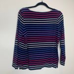 Talbots Navy Blue Boat Neck Tee Shirt Striped Preppy Nautical Sz Petite Large Photo 5