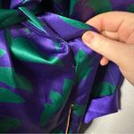 Victoria's Secret VTG Gold Label Green Purple Floral Satin Wrap Robe size M L Photo 5
