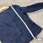 Ann Taylor Women’s Denim Button Front Jacket Collarless Peplum in Dark Wash L Photo 12