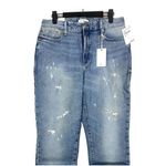 Good American NWT Classic Straight Leg Distressed Jean High Rise 4 27 Blue #3073 Photo 1