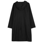 Eileen Fisher Channeled Rainwear Trench Long Line Jacket Coat Hooded Black M Photo 1