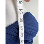 XScape Elegant Navy Blue Strapless Ruched Gown Embellished Waist Long Formal Evening Photo 5