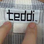 Teddi Vintage Blue Gray and White Checkered Button Photo 1