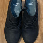 Dansko  Women’s 9.5 Sheena Slouchy Wedge Leather Ankle Black 3” Heel Zip Closure Photo 0