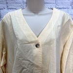 Coldwater Creek  One Button Linen Cardigan Top Yellow Size 1X Tie Back New Photo 3