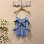 Adelyn Rae Blue Cold Shoulder Ruffle Blouse Top One Size NWOT Photo 1