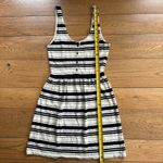 J. Crew Striped Knee Jumper Dress SZ Small Button Back Scoop Neck Cotton Preppy Black Photo 8