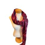 Old Navy  Womens Floral Print Scarf Wrap One Size Polyester Burgundy Red Photo 2