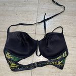 Victoria's Secret  Green Tropical‎ Palm Strappy Back  Bikini Top 34c Shimmer Photo 2