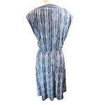 BCBG Max Azria Women's‎ Blue White Vertical Stripe Sleeveless Wrap Dress Small Photo 2