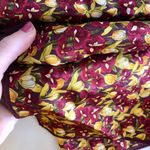 Vintage Red Iris Flower & Yellow Floral Print Silk Neck Scarf Photo 10