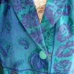 Kathryn Urso L Tropical Blue Paisley Cotton Jacket Size L Photo 1
