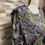 ZARA  Mini Dress Long sleeve Paisley Silky Satin Multicolored party cocktail M Photo 4