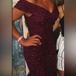 Jovani Maroon Sparkly Prom Dress Photo 1