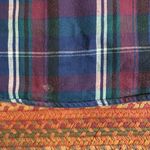 90s VINTAGE BOYFRIEND FLANNEL BUTTON UP Blue Size L Photo 4