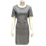 Reed Size Large Black White Geometric Print Dress Short Sleeve City Modern Style Photo 1