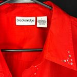 Breckenridge Red Bedazzled Button Up Blouse Photo 2