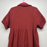 R. Vivimos Button Front Gauzy Dress Womens XL Midi Cotton Pumpkin Orange Fall Size undefined Photo 5