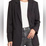 Reformation Dama Pinstripe Cady Blazer Medium NWT Black White Tailored Jacket Photo 0