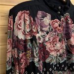 Vintage Carole Little For Saint Tropez West Size Large Floral Skirt Set Black Photo 1