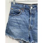 Levi's Premium Ribcage Cut Off Jean Shorts Size 28 High Rise Button Fly Rave Photo 1