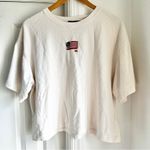 Ralph Lauren Polo  Embroidered Flag Cotton Jersey Crop Tee Photo 2