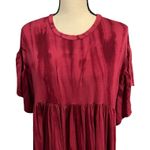 Poof! Poof New York Women's Red Tie Dye Jersey Knit Baby Doll Dress Sz 1X Flowy Photo 1