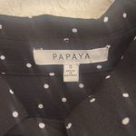 Papaya  Black w White Polka Dots Long Sleeve Button Down Shirt w neck tie small Photo 5