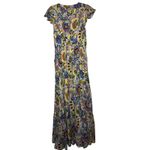 VICI  Maxi Dress Floral Print Tie Front Flutter Sleeve Deep V Neck Size XL Photo 1