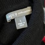 Apt. 9  100% Cashmere Turtleneck Sweater Black Red Argyle Womens Large Photo 2