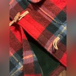 Ralph Lauren Red Plaid Toggle pea Coat vintage wool rare L spring nautical boho Photo 5
