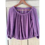 Free People 3/4 Puff Sleeve Scoop Neck Textured Blouse Mauve Women’s size Small Photo 3