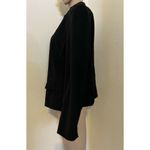 Akris $1400 44 US 12 100% Wool Jacket Short Blazer 3 Button Black Stripe Pockets Photo 2