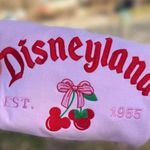 Gildan Embroidered Disneyland Crewneck Sweater With Cherries  Photo 1