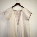 Free People  Sawyer Vegan Suede Mini Dress Size Large Beige Open Back Photo 6