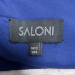 Saloni Blue Purple Floral Sleeveless Plunging V Neck Choker Neck Fleur Dress 8 Photo 6