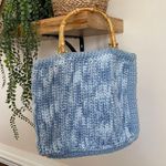 Vintage 90’s Cottagecore Crochet Seashells Bamboo Strap Bag Photo 1