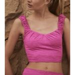 Free People Movement Stars Align Heathered Magenta Pink Cropped Top Large NWOT Photo 5