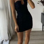 ZARA New With Tag  Black Mini Dress With Draped Detail U-Neckline With Tie Straps Photo 0