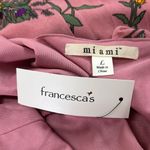 Mi ami Dress Womens Sz L Pink Floral Cold Shoulder‎ Ruffle Mini Faux Wrap Boho Size L Photo 8