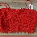 ZARA Lace Bralette Ted Orange Cropped Crochet Bandeau Tank Crop Top New with Tag Photo 7