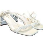 Lulus Jazey White Lace Up Heel Sandals Womens 6.5 Pumps Wedding Bridal Shoes Photo 0