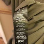 ASOS Design Long Sleeve V Neck Faux Wrap MIDI Dress Olive Green 4 Photo 7