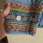 Chico's  Coin Detailed Lightweight Jacket Boho Jean Chambray XLP 3P Embroidered‎ Photo 7